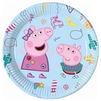 Peppa Pig papirnati tanjuri 23 cm s veselim, šarenim motivom savršeni za dječje rođendane. Stvorite razigranu atmosferu i naručite za nezaboravnu zabavu! 🎉