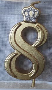 Rođendanska Svijeća Za Tortu - Broj 8 Zlatna ~ 5cm