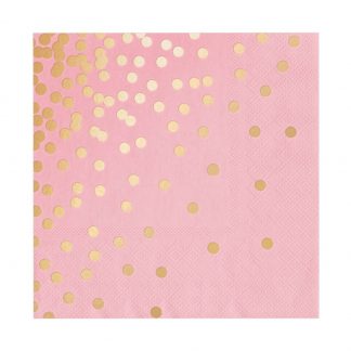 Salvete - Roze Sa Zlatnim Točkicama, 33x33, 10kom
