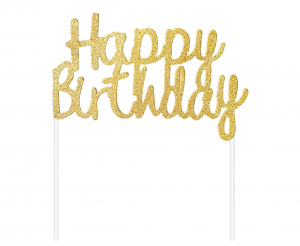 Party / Rođendan Toper Za Tortu - Happy Birthday, Zlatni