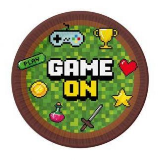 Party / Rođendan Papirnati Tanjuri - Game On, 18cm, 6kom
