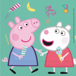 Peppa Pig party salvete sa šarenim motivom unose veselje u svaku dječju proslavu. Upotpunite stol i naručite za savršenu party atmosferu! 🎉