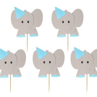 Toper Za Tortu / Muffine - Slon, Plavi, 10kom, 10cm