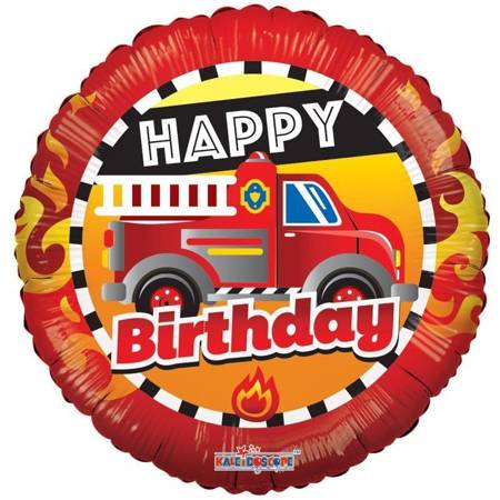 Folijski Balon - Happy Birthday Vatrogasno Vozilo ~ 45 cm