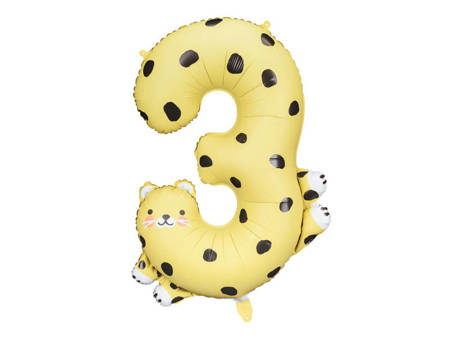 Party / Rođendan Balon Broj 3 - Leopard ~ 68x98cm