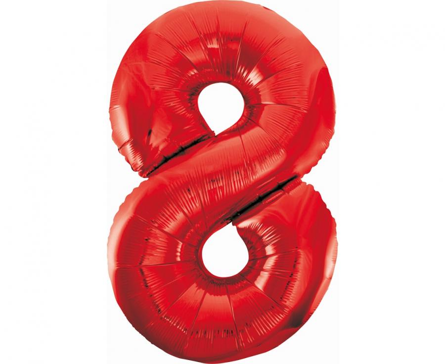 Party / Rođendan Balon Broj 8 - Crveni, 85cm