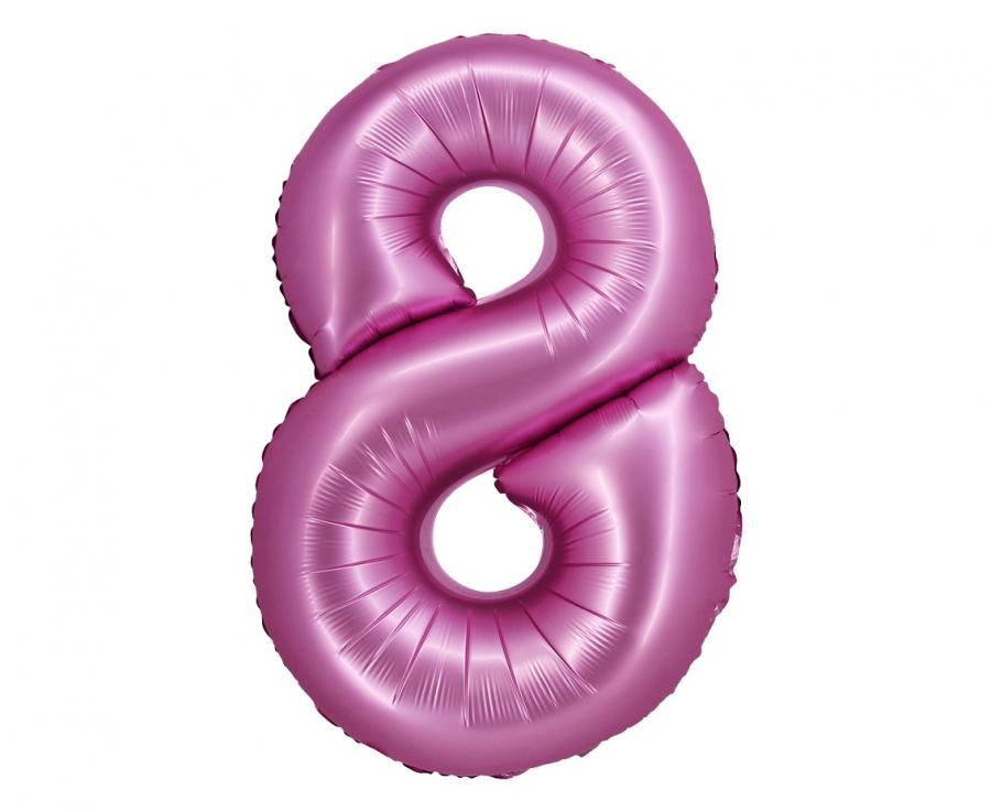 Party / Rođendan Balon Broj 8 - Satin Pink, 76cm