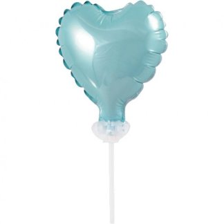 Folijski Balon - Svijetlo Plavo Srce Na Štapiću (~10 cm)