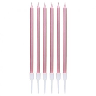 Svijeće - Metalik Rose Gold, 13,50cm, 6 kom