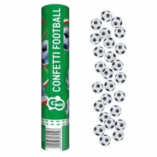 Tuba za ispaljivanje nogometnih konfeta s motivima nogometnih lopti. Idealan dodatak nogometnim rođendanima, sportskim događanjima i navijačkim proslavama.
