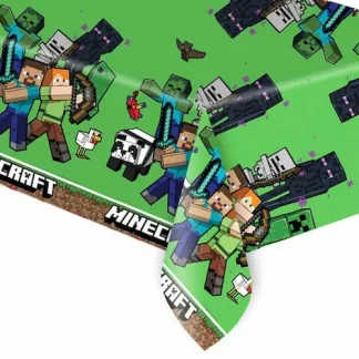 Minecraft stolnjak dimenzija 120 × 180 cm s prepoznatljivim gamerskim motivima. Savršen za dječje rođendane i tematske party dekoracije.