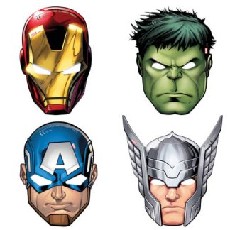 Papirnate Maske - Avengers, 6 kom