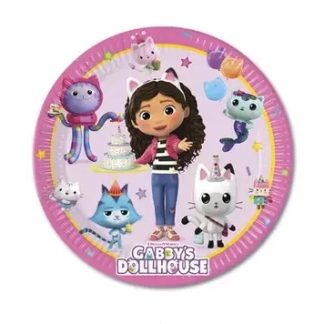 Gabby’s Dollhouse papirnati tanjuri 20 cm (8 kom) sa šarenim motivima za veselu dječju zabavu. Dodaj u košaricu i stvori čaroliju na stolu!