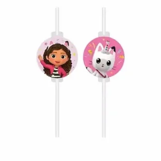 Gabby’s Dollhouse papirnate slamke u pakiranju od 4 komada s veselim motivima omiljenih likova. Savršene za dječje rođendane i tematske zabave.