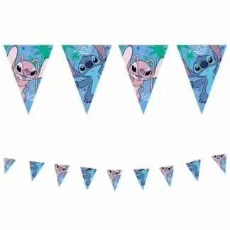 Lilo i Stitch banner zastavice 2,3 m sa šarenim motivima za veselu dječju proslavu. Dodaj u košaricu i stvori party pun boja i osmijeha!