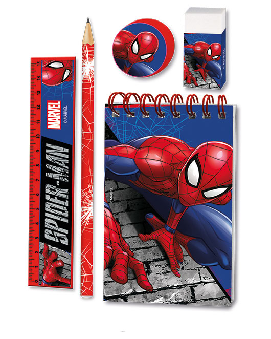 Spiderman Školski Set Olovka, Gumica, Šiljilo, Ravnalo, Notes