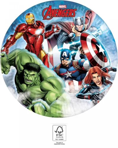 Papirnati Tanjuri - Avengers, 23cm, 8kom