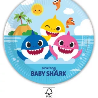 Party / Rođendan Papirnati Tanjuri - Baby Shark, 23cm, 8kom