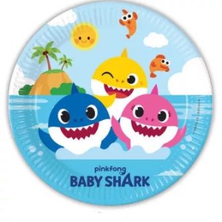 Baby Shark papirnati tanjuri 23 cm (8 kom) sa šarenim morskim motivima za veselu dječju proslavu. Dodaj u košaricu i razveseli mališane već na prvi pogled!