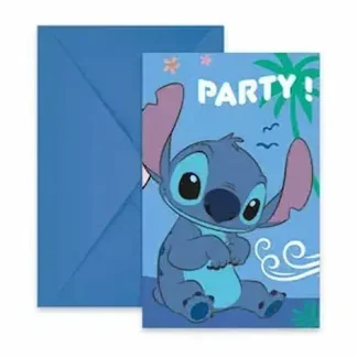 Stitch pozivnice za rođendan (6 kom) sa šarenim motivima za veselu najavu proslave. Dodaj u košaricu i razveseli goste već prije partyja!