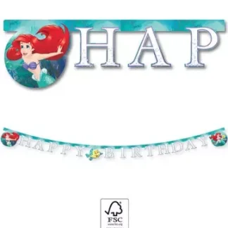 Disney Princeza Ariel Banner Natpis Happy Birthday, 2m