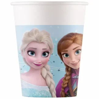 Frozen papirnate čaše 200 mL u pakiranju od 8 komada s nježnim bajkovitim dizajnom. Savršene za rođendane – donose čaroliju i veselu atmosferu.