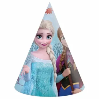 Frozen Idyllic Wonder party kapica s motivima Else i Anne u nježnim zimskim bojama. Savršena za Frozen rođendane i dječje tematske zabave.