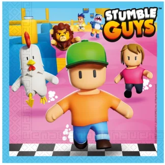 Stumble Guys salvete 33x33 cm (20 kom) sa šarenim gaming motivima za zabavnu dječju proslavu. Dodaj u košaricu i stvori party pun akcije i osmijeha!