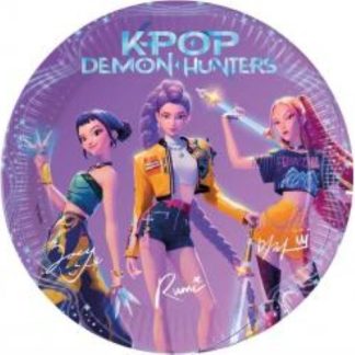 Papirnati tanjuri za proslave sa K-Pop demon hunters likovima velicine 23 cm.