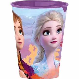 Frozen višekratna čaša 260 mL s motivima Else i Anne u nježnim ljubičastim tonovima. Savršen dodatak svakodnevnim napicima i Frozen kolekciji.