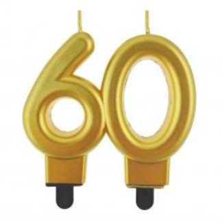 Metalik zlatna svijeća za tortu broj 60 donosi eleganciju i svečani sjaj svakoj proslavi. Istaknite poseban jubilej i naručite za nezaboravan trenutak! 🎂✨