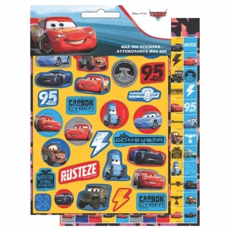 Disney Cars set do 600 naljepnica s Munjevitim Jurićem, Materom i drugim Cars motivima. Šareni izbor za kreativnu igru i ukrašavanje.