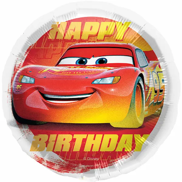 Folijski Balon Disney Cars, Munjeviti Jurić (Lightning McQueen) Okrugli ~ 36cm