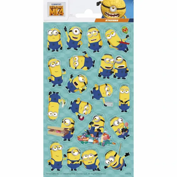 Malci (Minions) naljepnice s različitim motivima popularnih žutih junaka u zabavnim pozama. Veseli dodatak za kreativnu igru i ukrašavanje.
