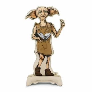 Harry Potter Dobby samostojeći folijski balon ~54 x 105 cm s prikazom kućnog vilenjaka u smeđoj odjeći, knjigom u ruci i postoljem. Čarobna dekoracija za Harry Potter rođendan.